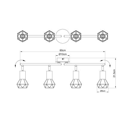 Brilagi - Candeeiro de focos CAGE 4xE14/40W/230V