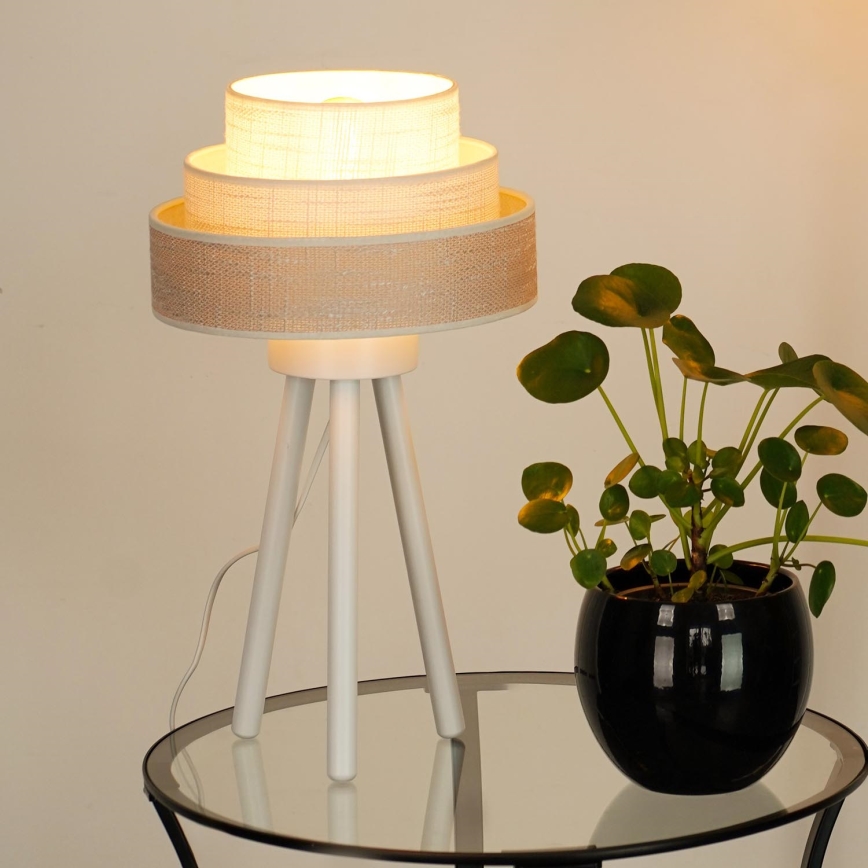 Brilagi - Candeeiro de mesa ALASKA LUNETA 1xE27/15W/230V cinzento/creme