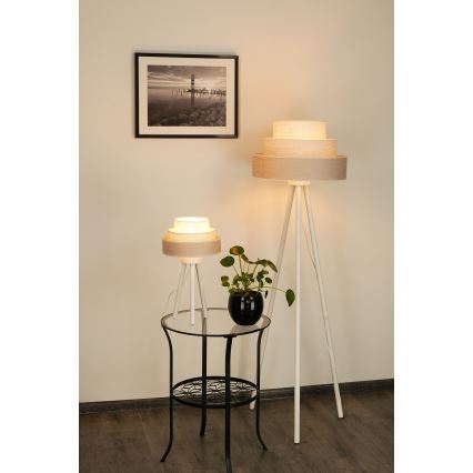 Brilagi - Candeeiro de mesa ALASKA LUNETA 1xE27/15W/230V cinzento/creme