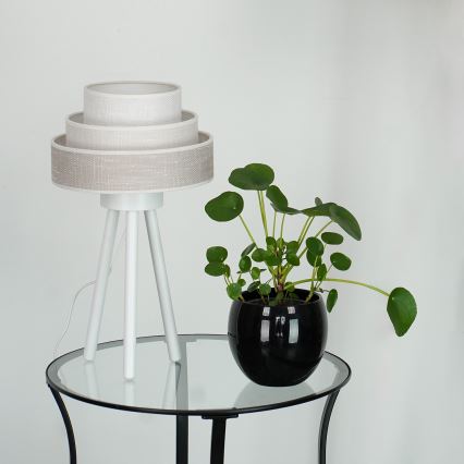 Brilagi - Candeeiro de mesa ALASKA LUNETA 1xE27/15W/230V cinzento/creme