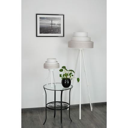 Brilagi - Candeeiro de mesa ALASKA LUNETA 1xE27/15W/230V cinzento/creme
