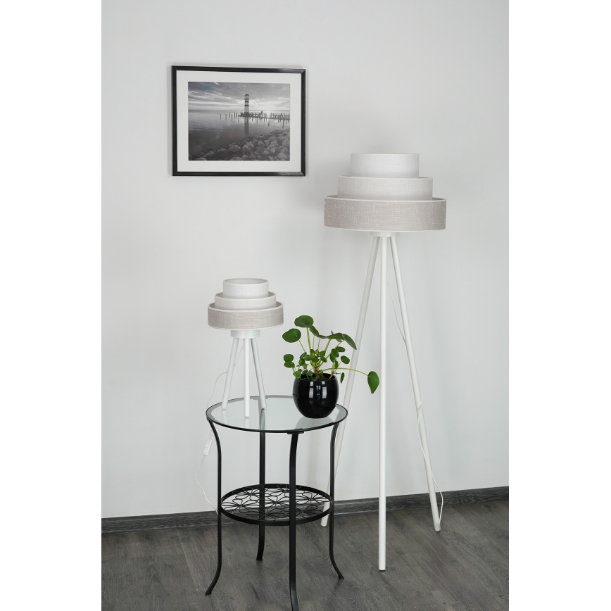 Brilagi - Candeeiro de mesa ALASKA LUNETA 1xE27/15W/230V cinzento/creme