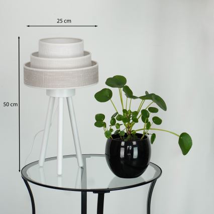 Brilagi - Candeeiro de mesa ALASKA LUNETA 1xE27/15W/230V cinzento/creme