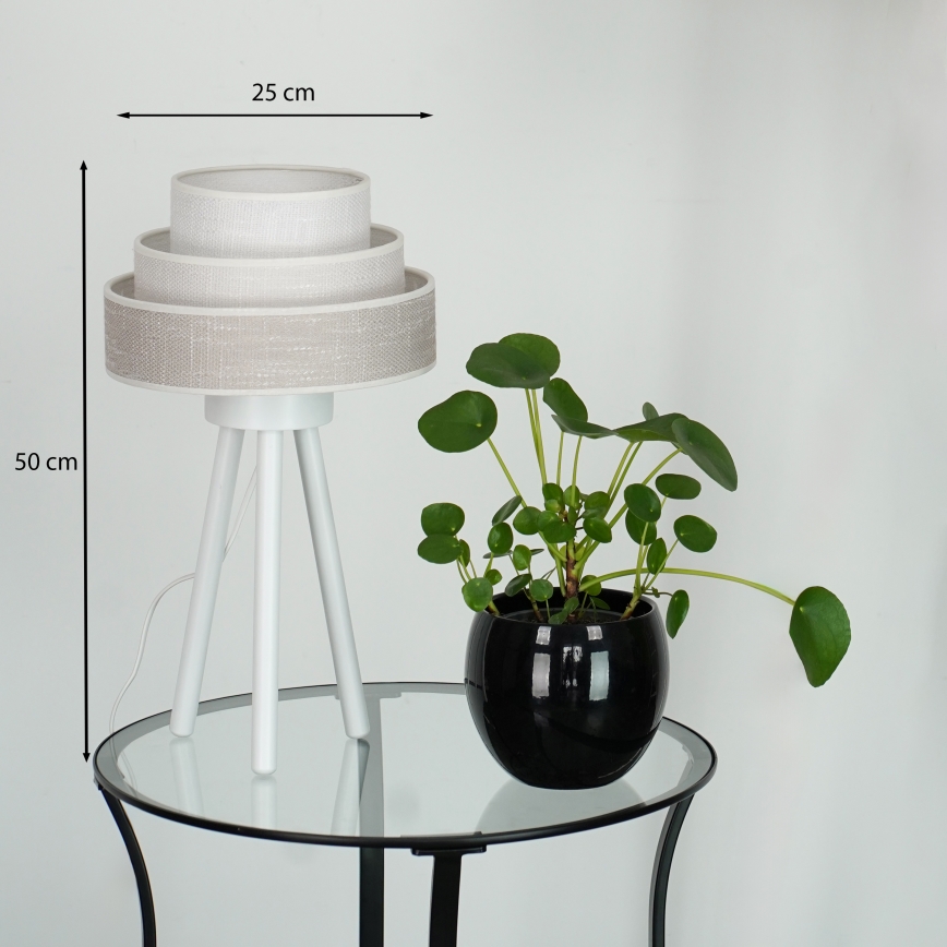 Brilagi - Candeeiro de mesa ALASKA LUNETA 1xE27/15W/230V cinzento/creme