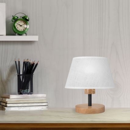 Brilagi - Candeeiro de mesa ANTHONY 1xE27/60W/230V carvalho/branco