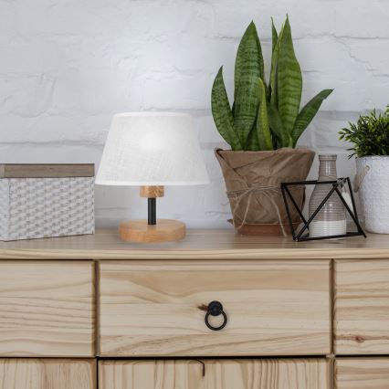 Brilagi - Candeeiro de mesa ANTHONY 1xE27/60W/230V carvalho/branco
