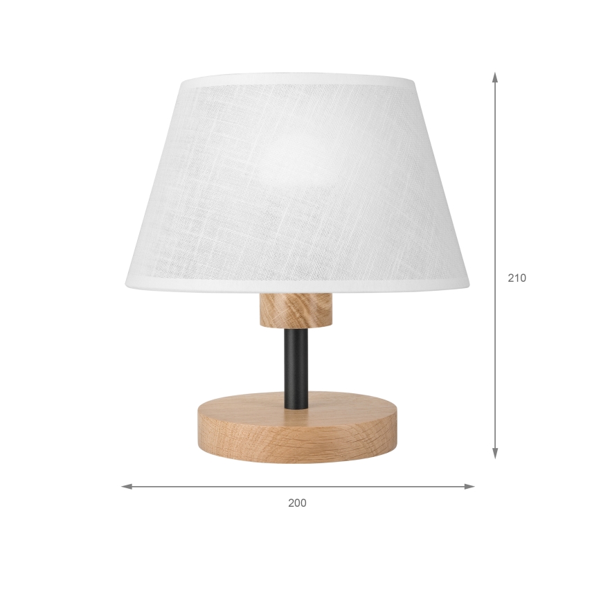Brilagi - Candeeiro de mesa ANTHONY 1xE27/60W/230V carvalho/branco