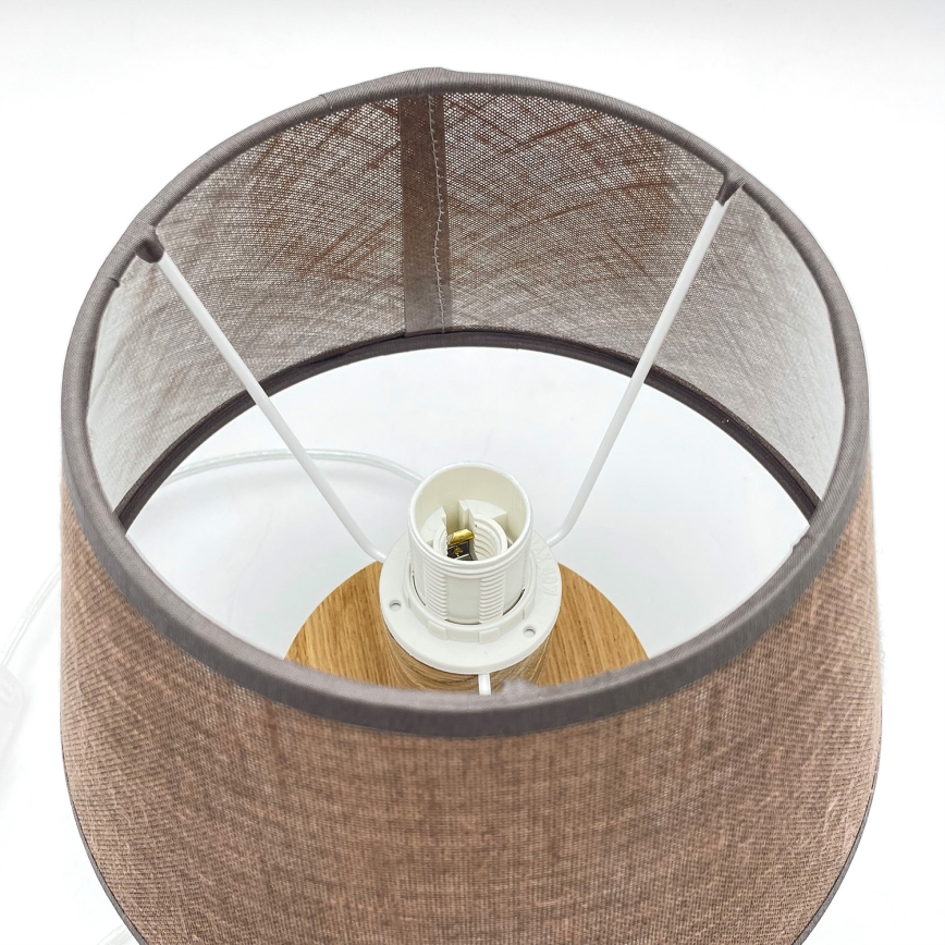 Brilagi - Candeeiro de mesa ANTHONY 1xE27/60W/230V carvalho/castanho