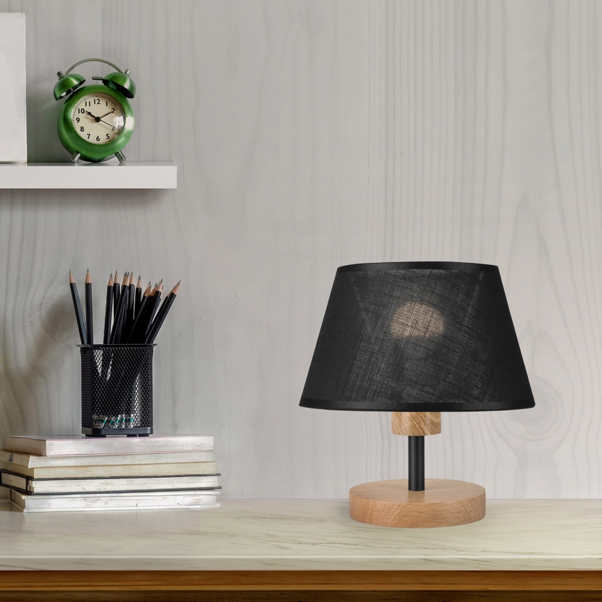 Brilagi - Candeeiro de mesa ANTHONY 1xE27/60W/230V carvalho/preto