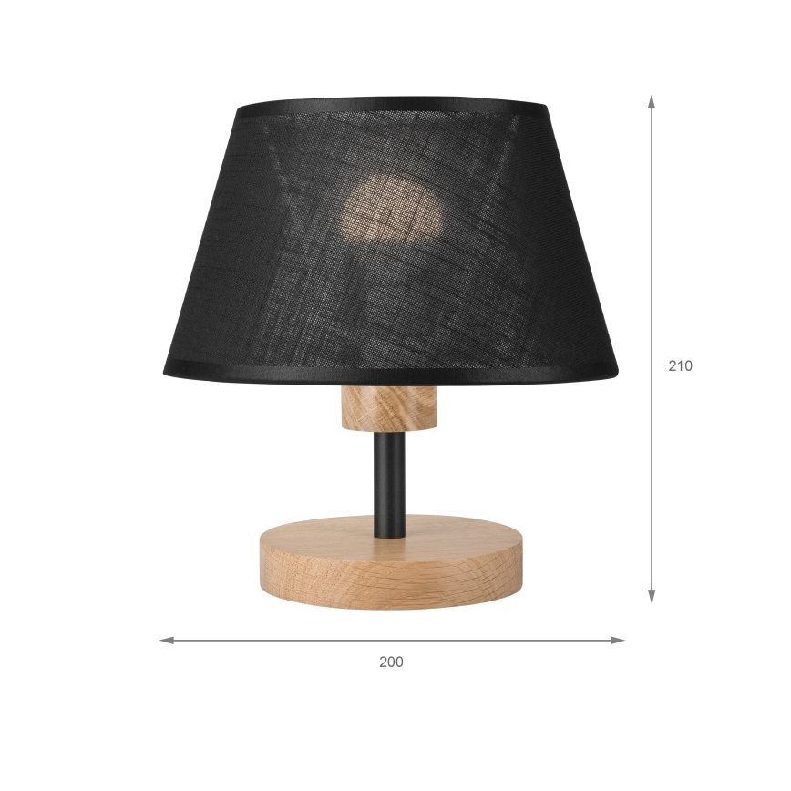 Brilagi - Candeeiro de mesa ANTHONY 1xE27/60W/230V carvalho/preto