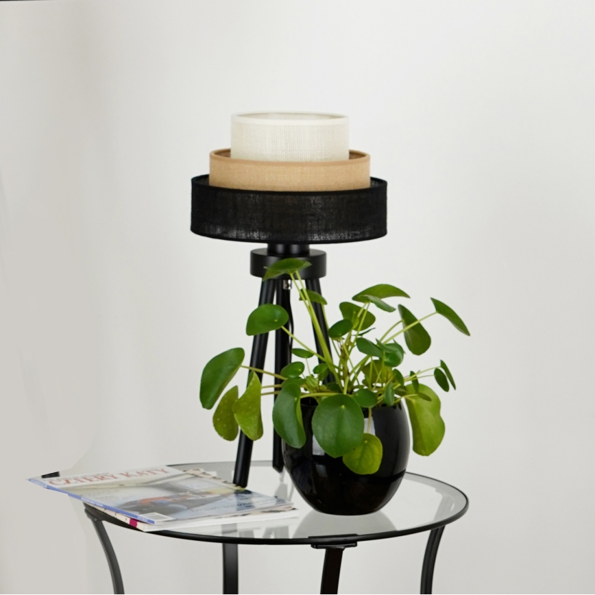 Brilagi - Candeeiro de mesa ASPEN LUNETA 1xE27/15W/230V preto/bege/creme