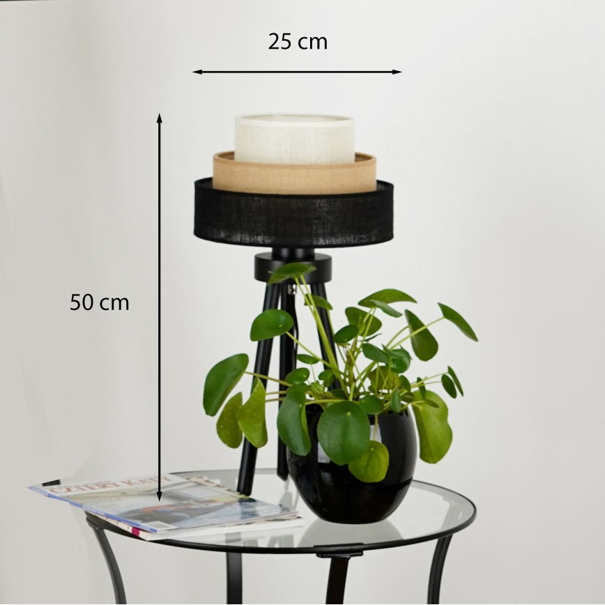 Brilagi - Candeeiro de mesa ASPEN LUNETA 1xE27/15W/230V preto/bege/creme