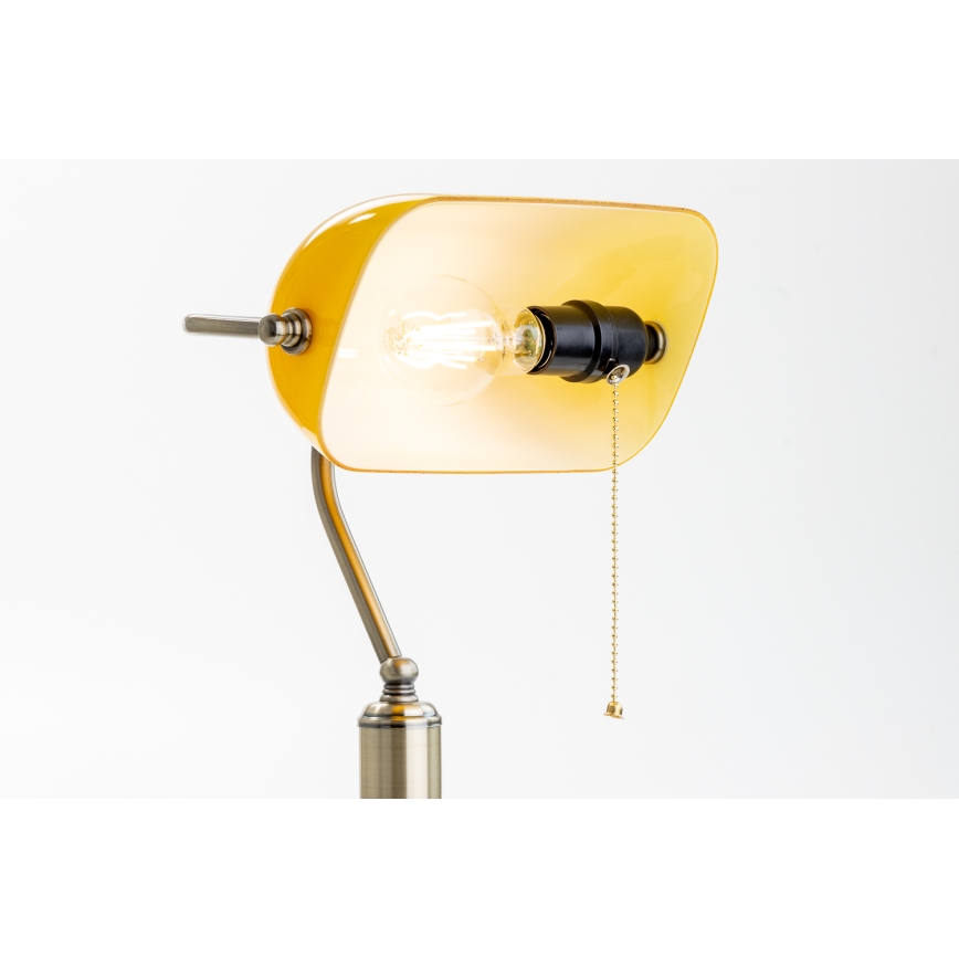 Brilagi - Candeeiro de mesa BANK OFFICE 1xE27/60W/230V latão/laranja