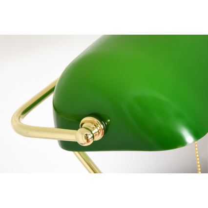 Brilagi - Candeeiro de mesa BANK OFFICE 1xE27/60W/230V preto/dourado/verde