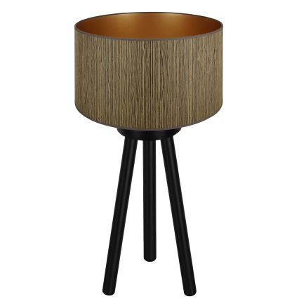Brilagi - Candeeiro de mesa BOSTON ROLLER 1xE27/15W/230V palha castanho/dourado