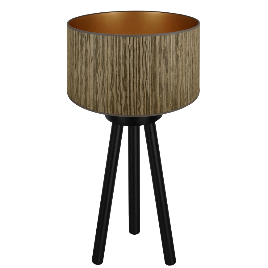 Brilagi - Candeeiro de mesa BOSTON ROLLER 1xE27/15W/230V palha castanho/dourado