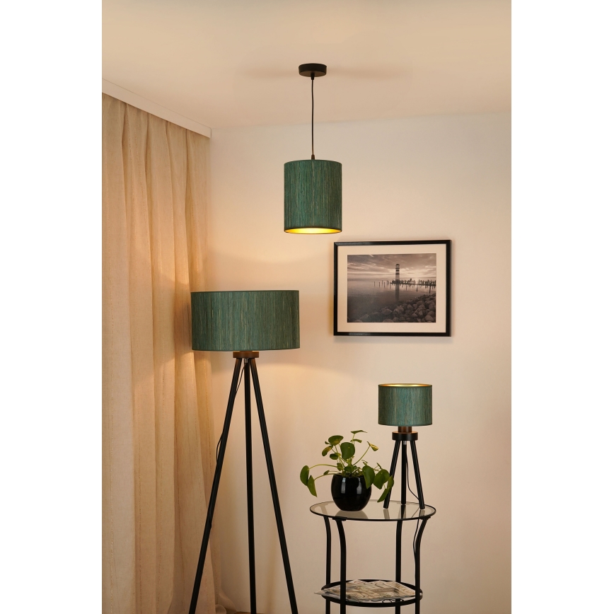 Brilagi - Candeeiro de mesa BOSTON ROLLER 1xE27/15W/230V palha verde/dourado