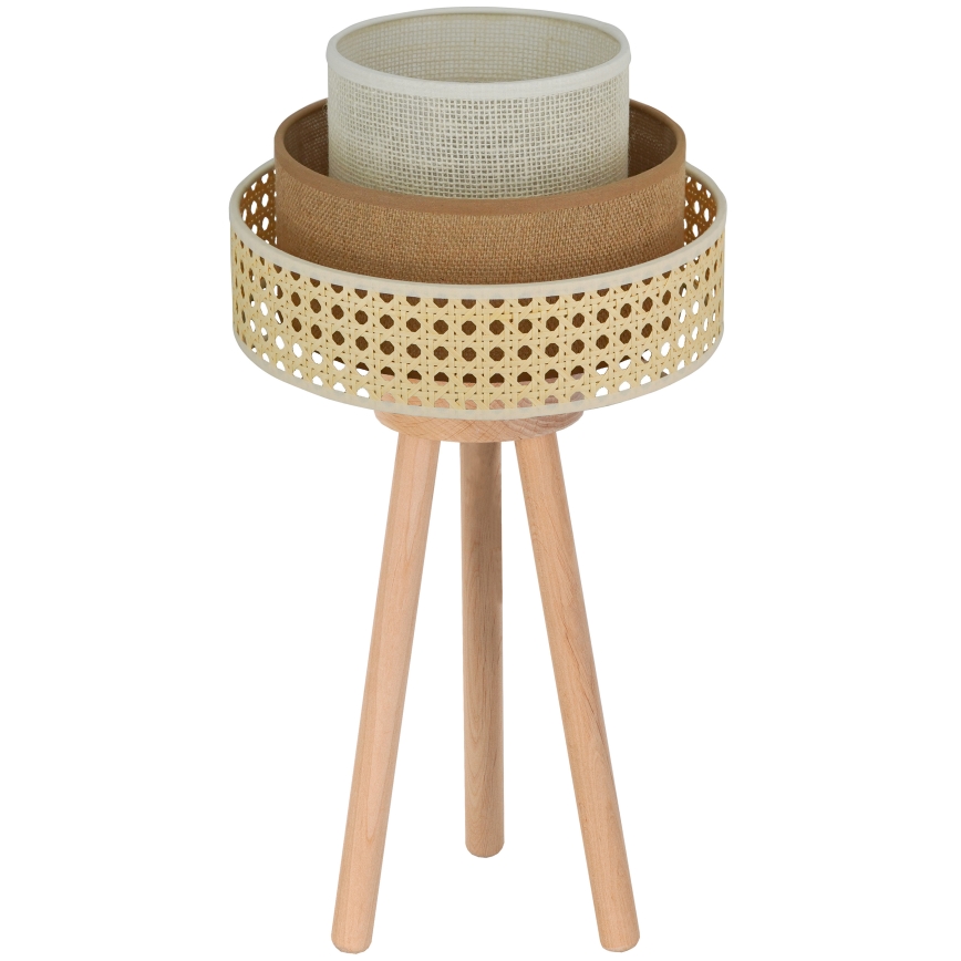Brilagi - Candeeiro de mesa CEDAR LUNETA 1xE27/15W/230V bege/castanho/creme