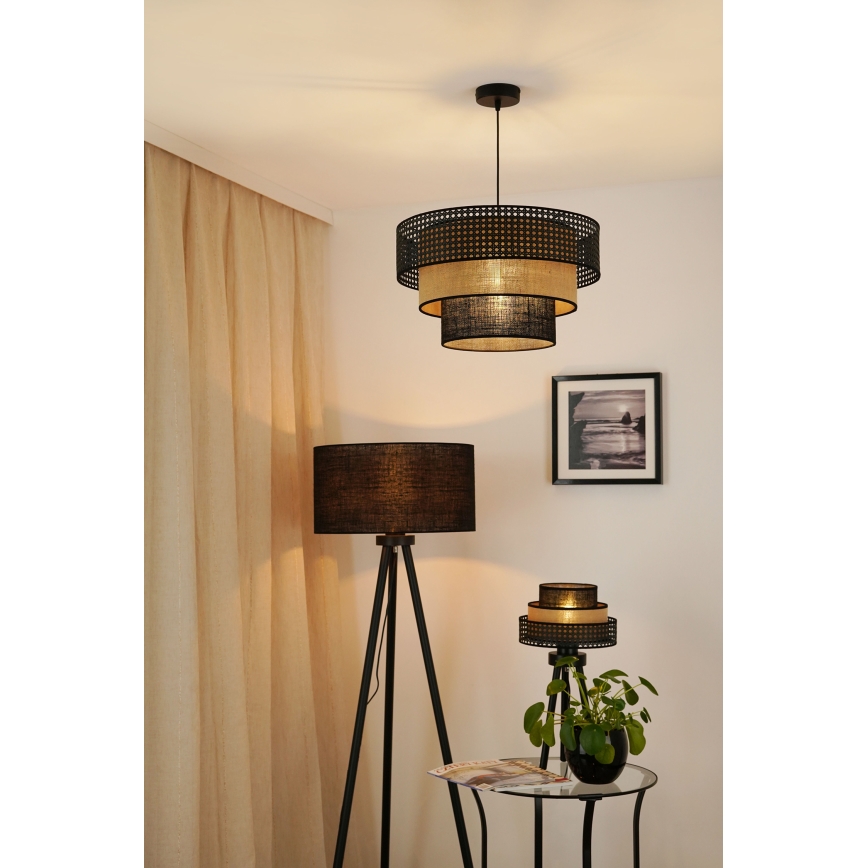 Brilagi - Candeeiro de mesa DAKOTA LUNETA 1xE27/15W/230V preto/bege