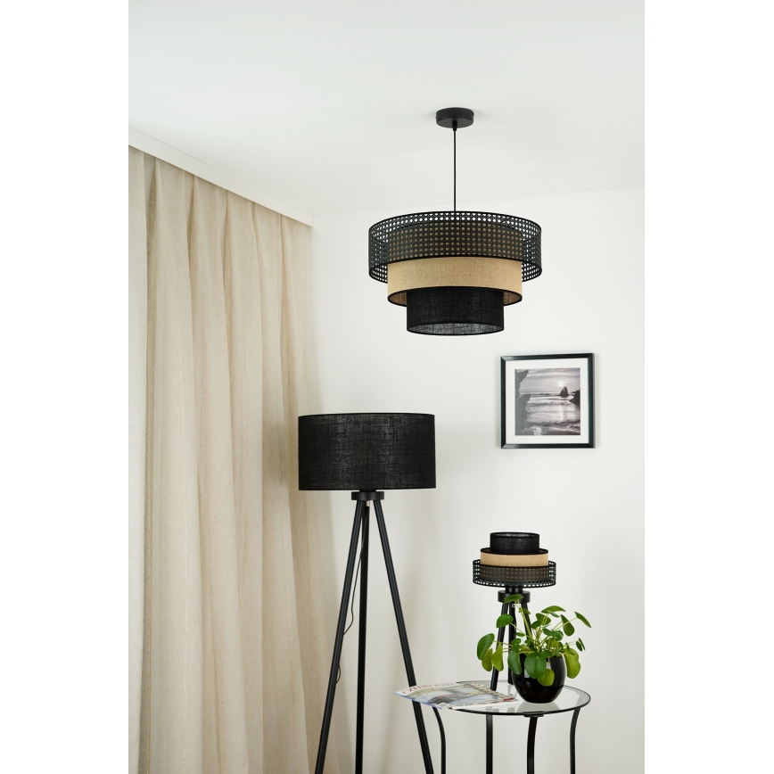 Brilagi - Candeeiro de mesa DAKOTA LUNETA 1xE27/15W/230V preto/bege