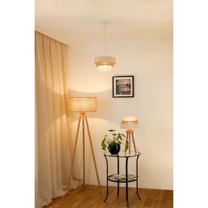 Brilagi - Candeeiro de mesa DENVER LUNETA 1xE27/15W/230V bege/castanho/creme