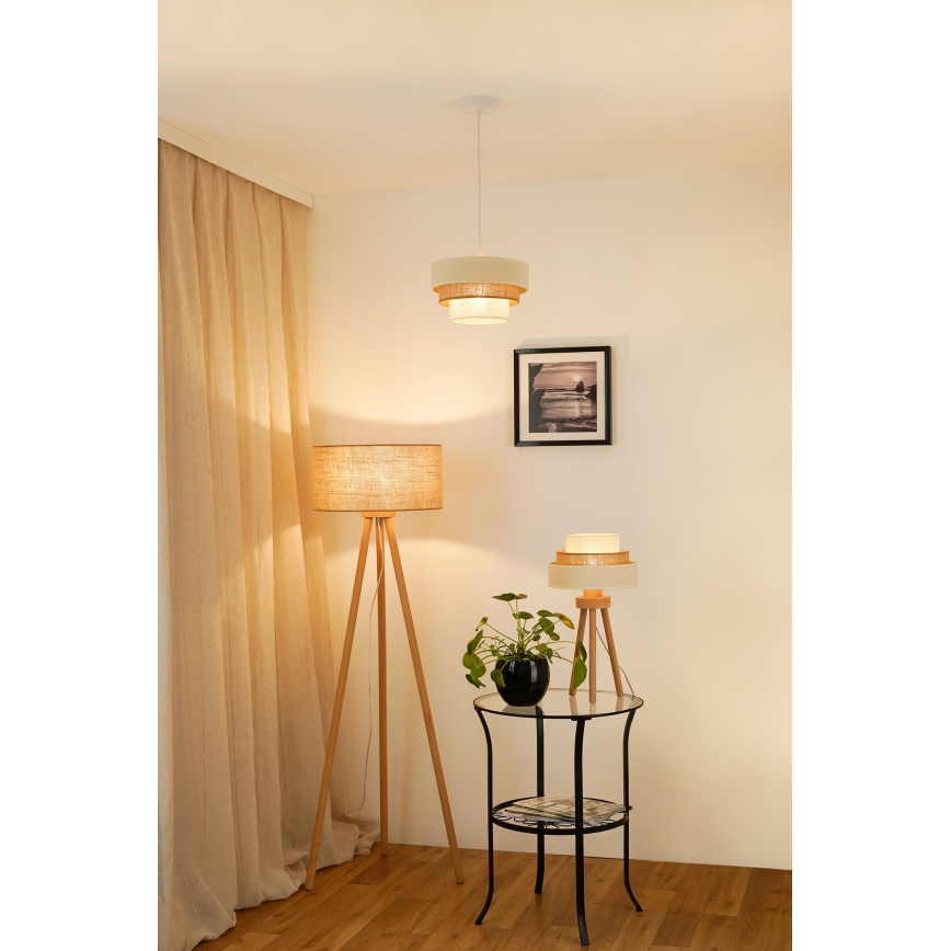 Brilagi - Candeeiro de mesa DENVER LUNETA 1xE27/15W/230V bege/castanho/creme