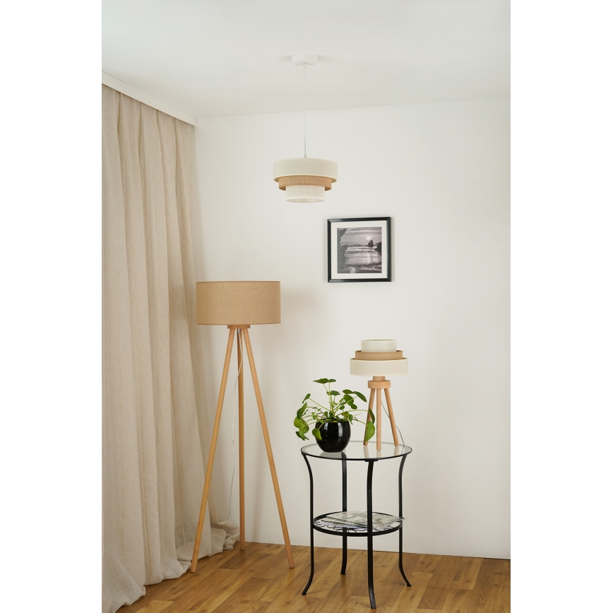 Brilagi - Candeeiro de mesa DENVER LUNETA 1xE27/15W/230V bege/castanho/creme