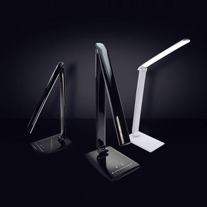 Brilagi - Candeeiro de mesa LED com regulação e conector USB LED/12W/230V preto