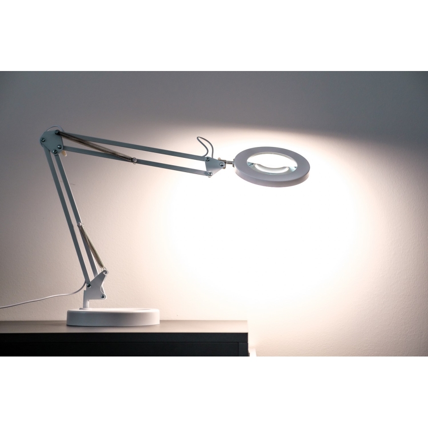 Brilagi - Candeeiro de mesa LED com regulação e lupa LENS LED/12W/5V 3000/4200/6000K branco