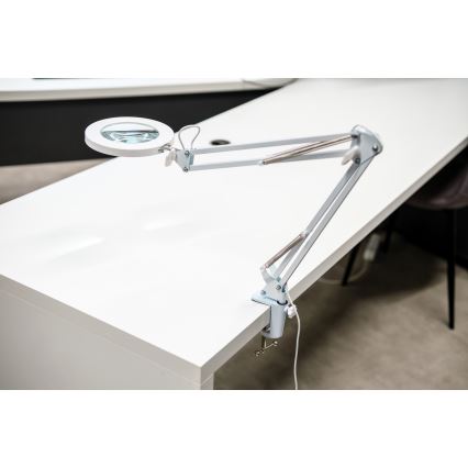 Brilagi - Candeeiro de mesa LED com regulação e lupa LENS LED/12W/5V 3000/4200/6000K branco