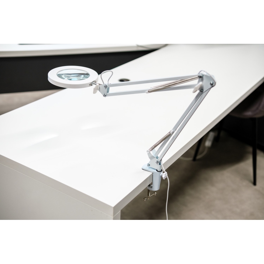 Brilagi - Candeeiro de mesa LED com regulação e lupa LENS LED/12W/5V 3000/4200/6000K branco