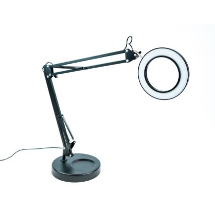 Brilagi - Candeeiro de mesa LED com regulação e lupa LENS LED/12W/5V 3000/4200/6000K preto