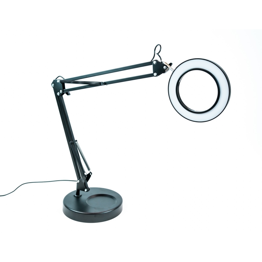 Brilagi - Candeeiro de mesa LED com regulação e lupa LENS LED/12W/5V 3000/4200/6000K preto