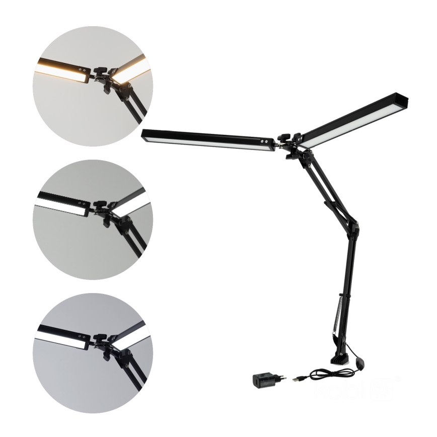 Brilagi - Candeeiro de mesa LED com regulação VARIO 2xLED/14W/230V 3000-6000K preto