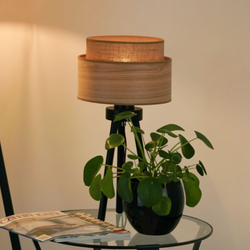 Brilagi - Candeeiro de mesa MONTANA BOHO 1xE27/15W/230V castanho/preto