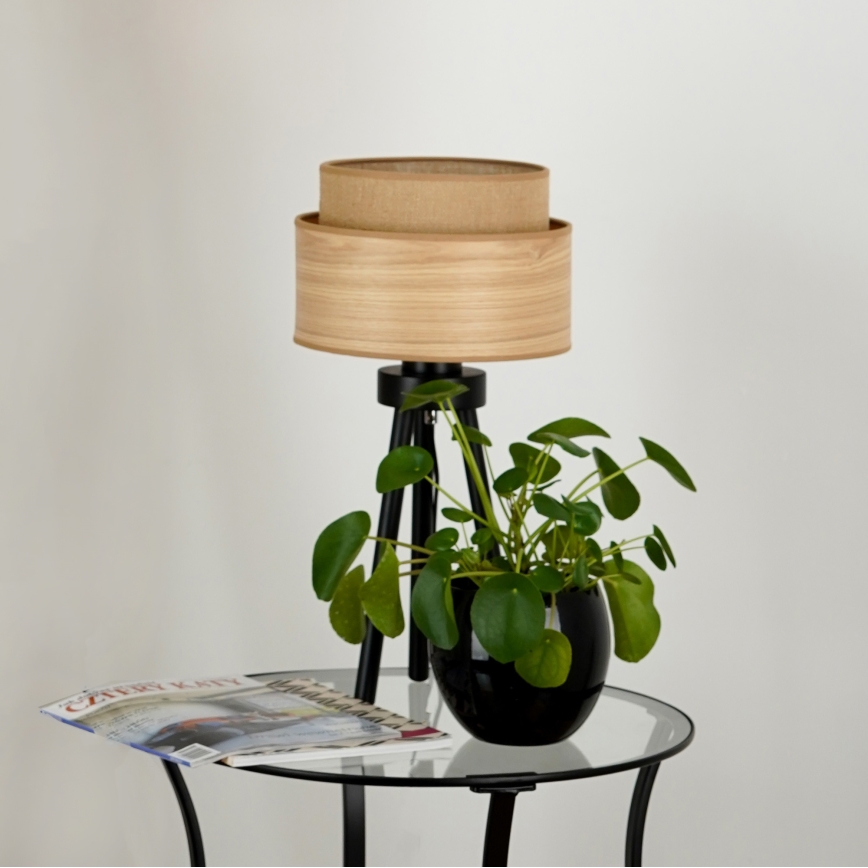Brilagi - Candeeiro de mesa MONTANA BOHO 1xE27/15W/230V castanho/preto