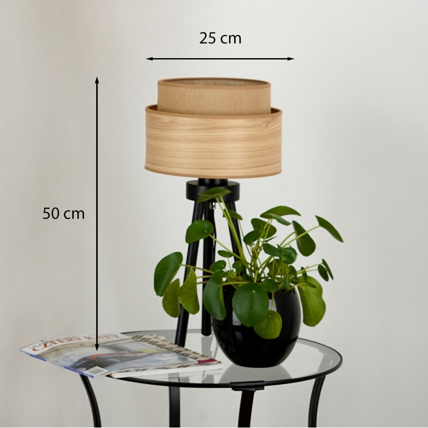 Brilagi - Candeeiro de mesa MONTANA BOHO 1xE27/15W/230V castanho/preto