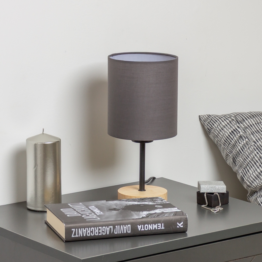 Brilagi - Candeeiro de mesa NUBILA WOOD 1xE27/25W/230V carvalho/antracite