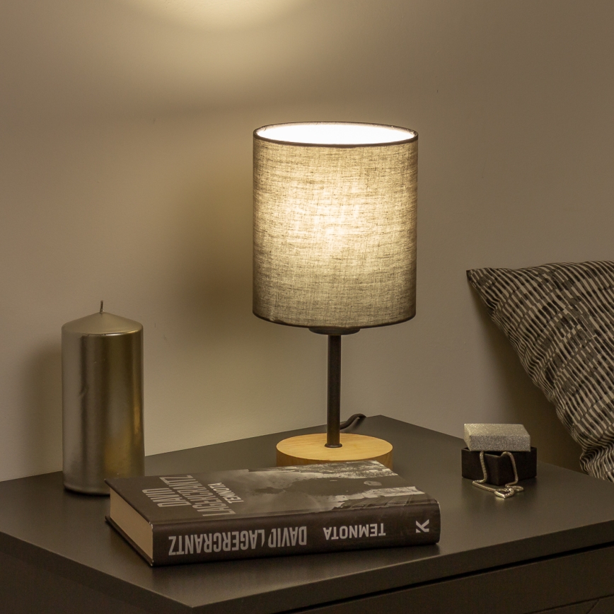 Brilagi - Candeeiro de mesa NUBILA WOOD 1xE27/25W/230V carvalho/antracite