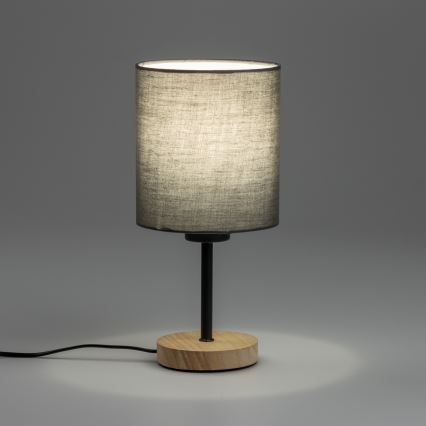 Brilagi - Candeeiro de mesa NUBILA WOOD 1xE27/25W/230V carvalho/antracite
