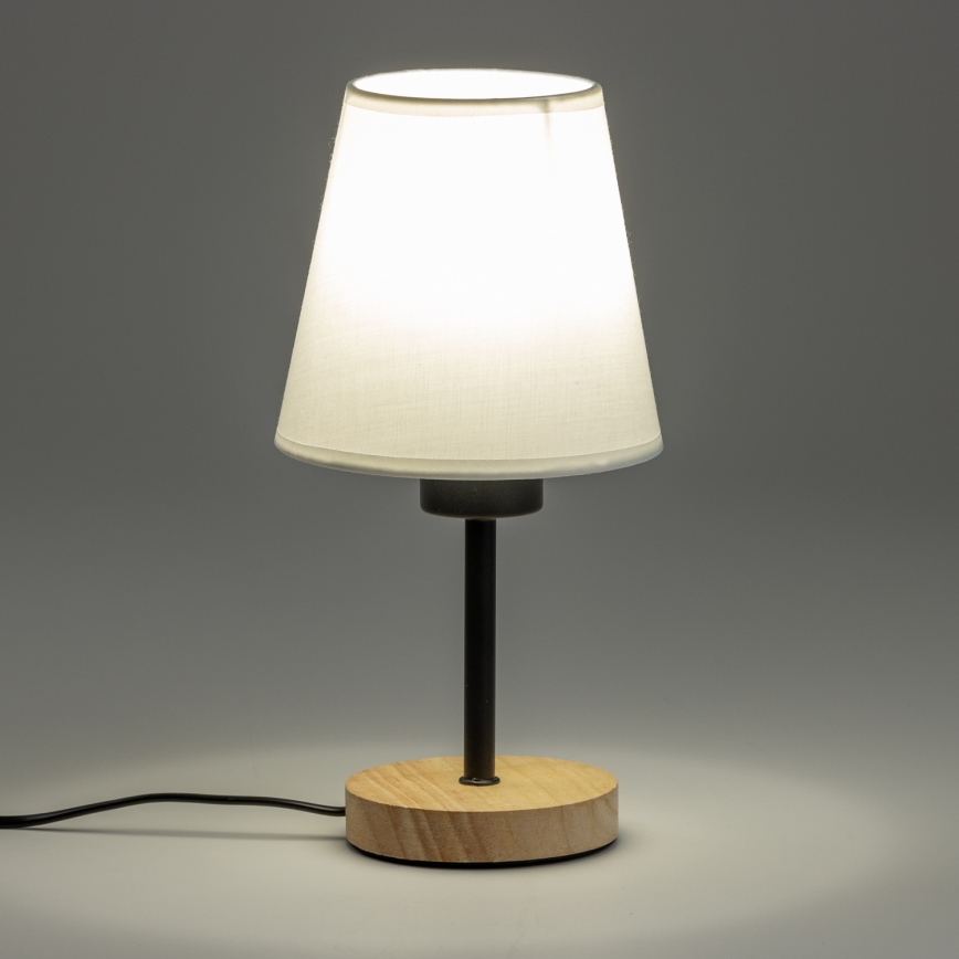 Brilagi - Candeeiro de mesa NUBILA WOOD 1xE27/25W/230V carvalho/branco