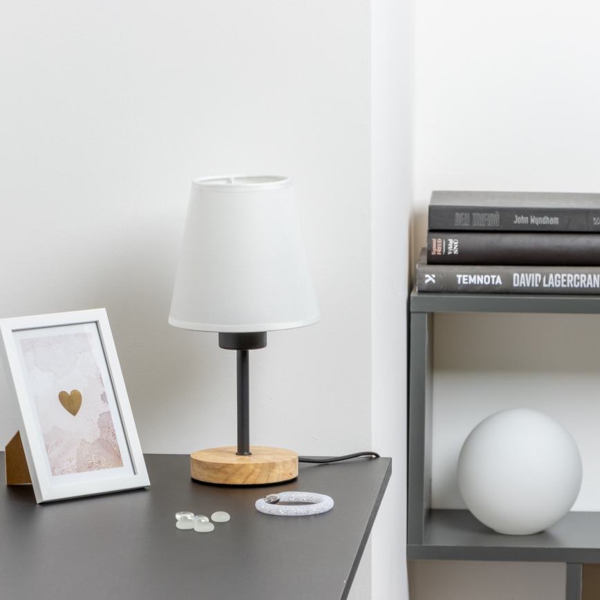 Brilagi - Candeeiro de mesa NUBILA WOOD 1xE27/25W/230V carvalho/branco