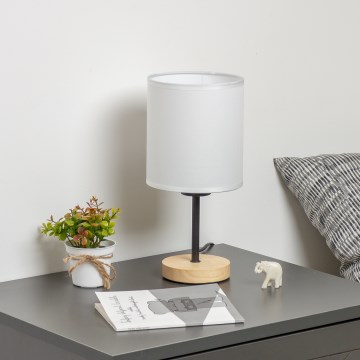 Brilagi - Candeeiro de mesa NUBILA WOOD 1xE27/25W/230V carvalho/branco