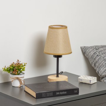 Brilagi - Candeeiro de mesa NUBILA WOOD 1xE27/25W/230V carvalho/castanho claro