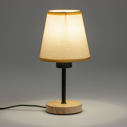 Brilagi - Candeeiro de mesa NUBILA WOOD 1xE27/25W/230V carvalho/castanho claro