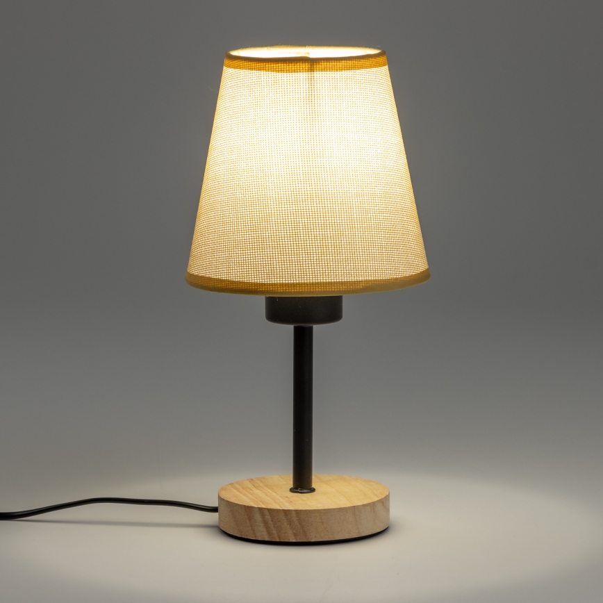 Brilagi - Candeeiro de mesa NUBILA WOOD 1xE27/25W/230V carvalho/castanho claro