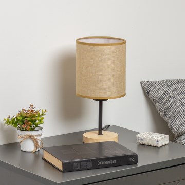 Brilagi - Candeeiro de mesa NUBILA WOOD 1xE27/25W/230V carvalho/castanho claro