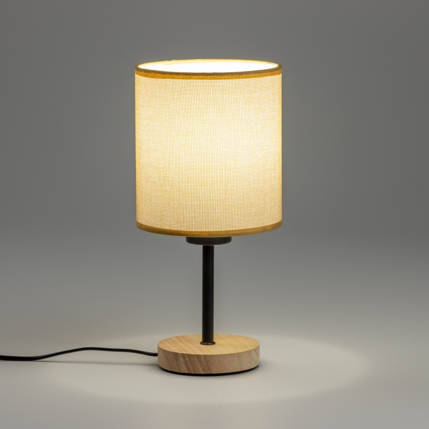 Brilagi - Candeeiro de mesa NUBILA WOOD 1xE27/25W/230V carvalho/castanho claro