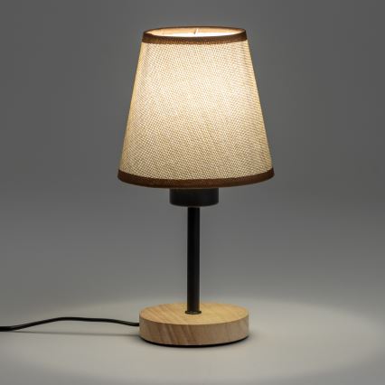 Brilagi - Candeeiro de mesa NUBILA WOOD 1xE27/25W/230V carvalho/castanho