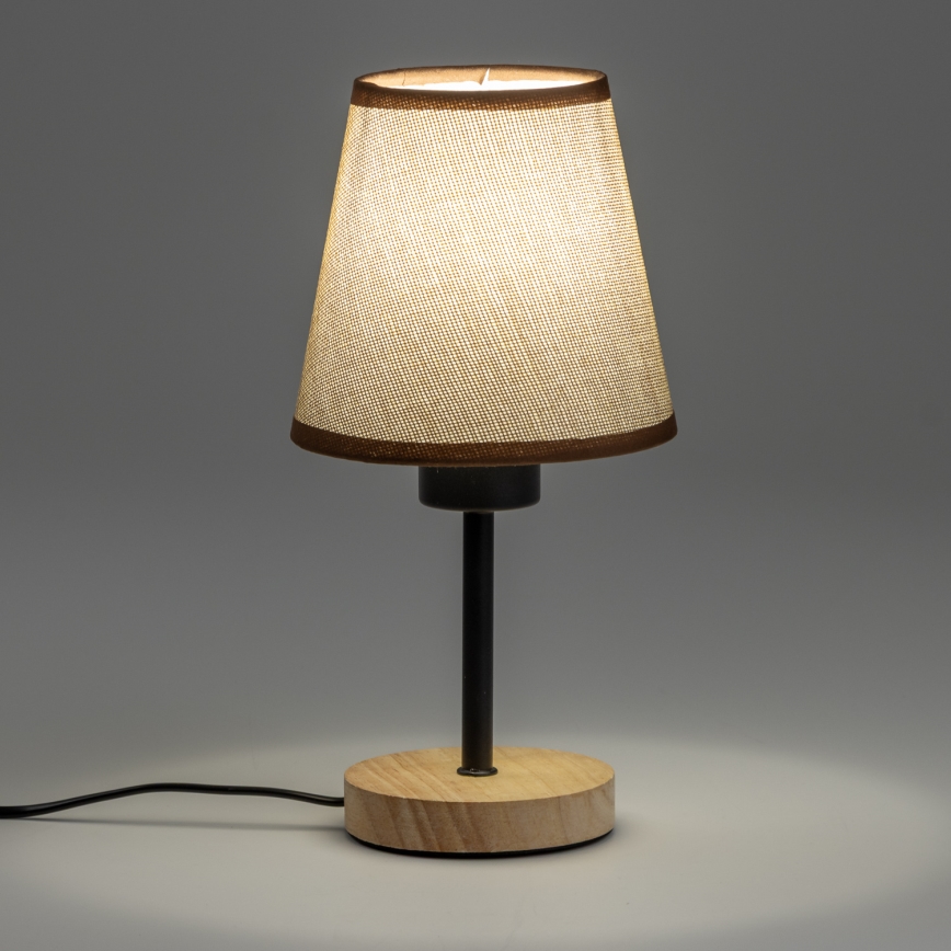 Brilagi - Candeeiro de mesa NUBILA WOOD 1xE27/25W/230V carvalho/castanho